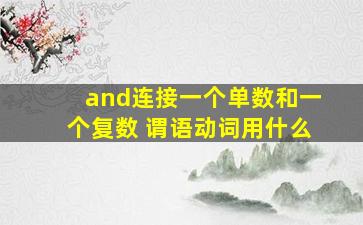 and连接一个单数和一个复数 谓语动词用什么